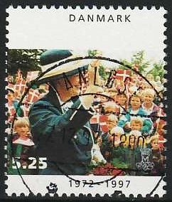FRIMÆRKER DANMARK | 1997 - AFA 1137 - 25 års jubilæum - 5,25 Kr. flerfarvet - Pragt Stemplet Vanløse